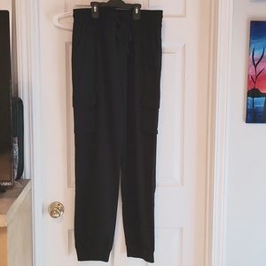 Black cargo joggers